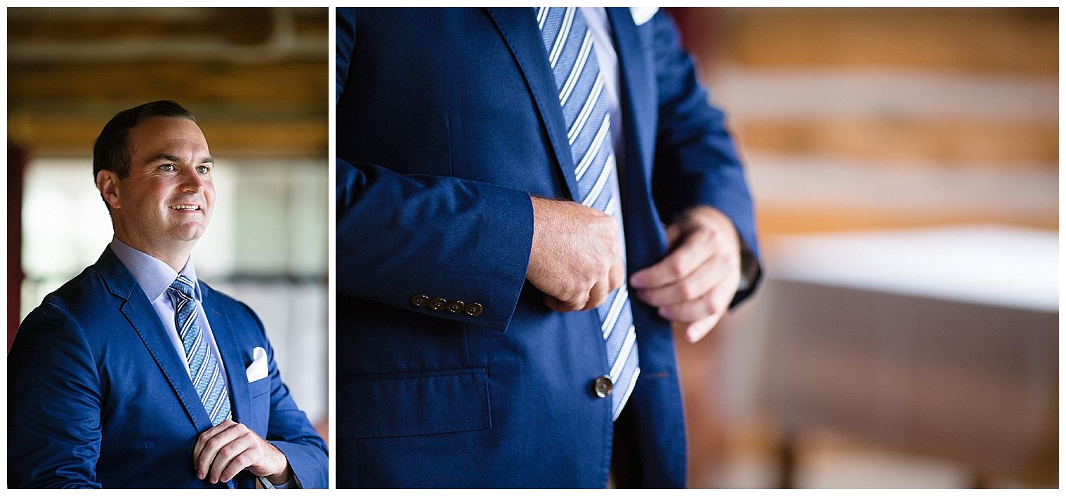  pan młody szykuje się przed ślubem na Keystone Ranch wedding.