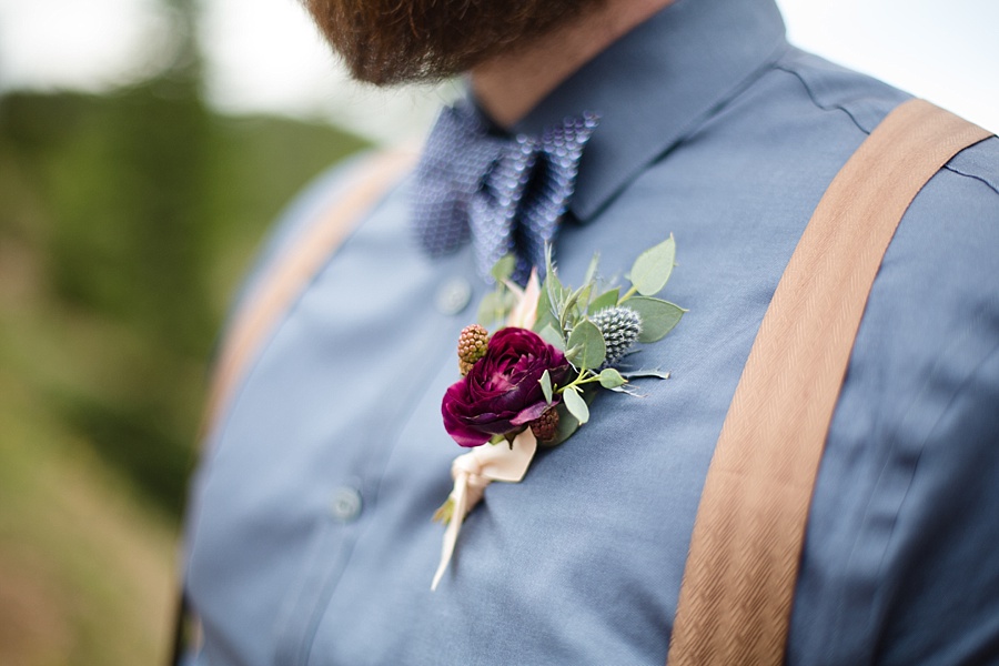 detail of groom's attire on his wedding day in aspen colorado