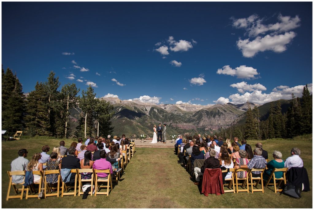 stunning mountain wedding ceremony backdrop in Telluride Colorado 