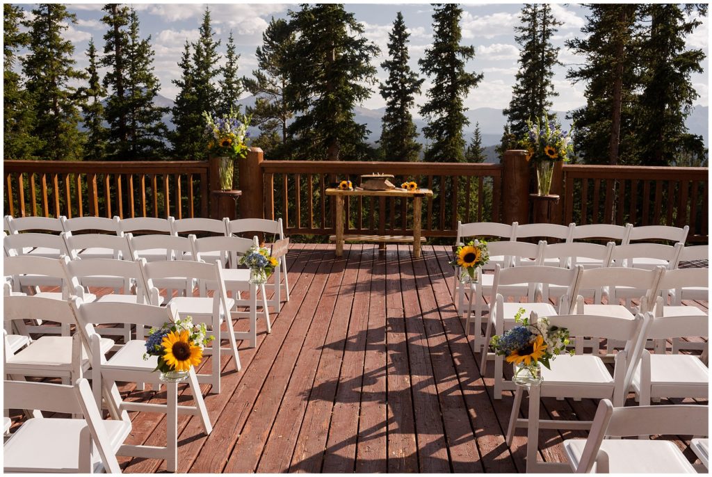 detail shot of ceremony venue at timber ridge lodge in keystone colorado