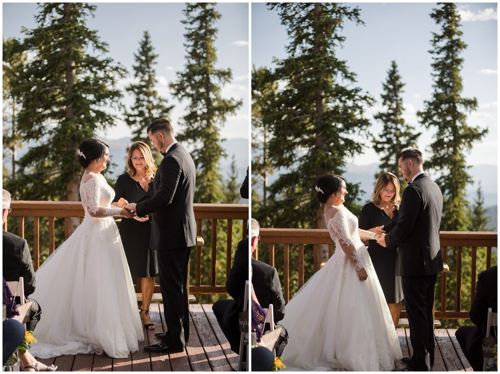outdoor wedding ceremony at timber ridge lodge in Colorado 