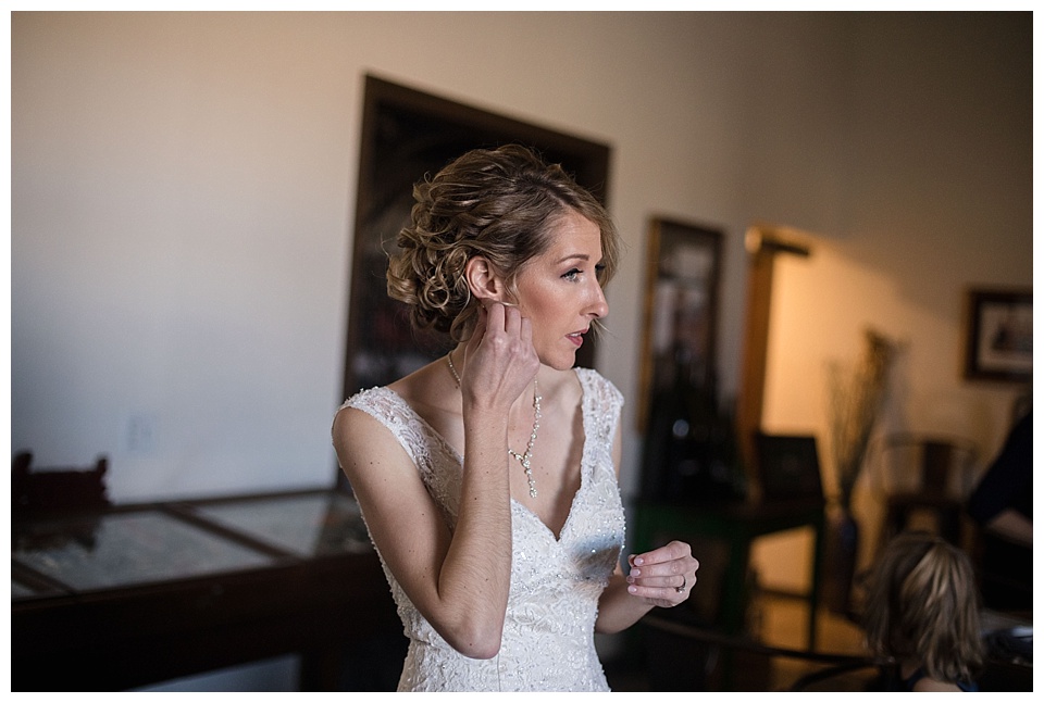 bride getting ready for her colterris winery elopement