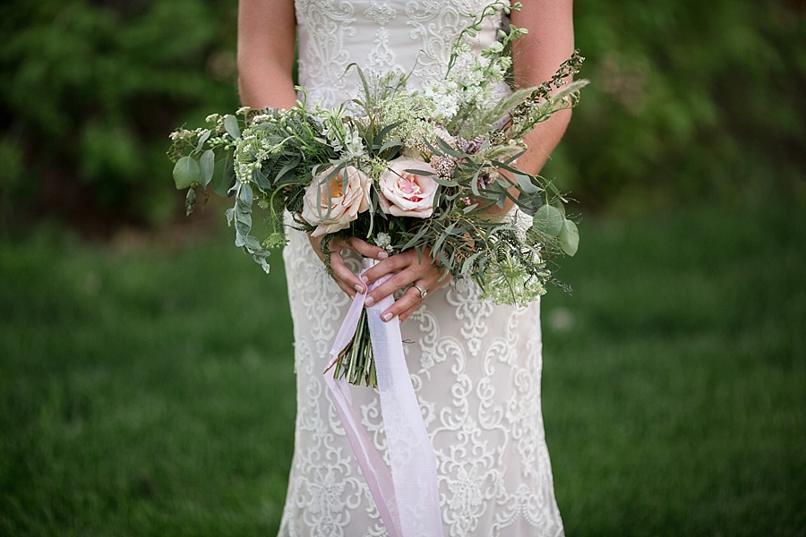 muted pastel greenery wedding bouquet 