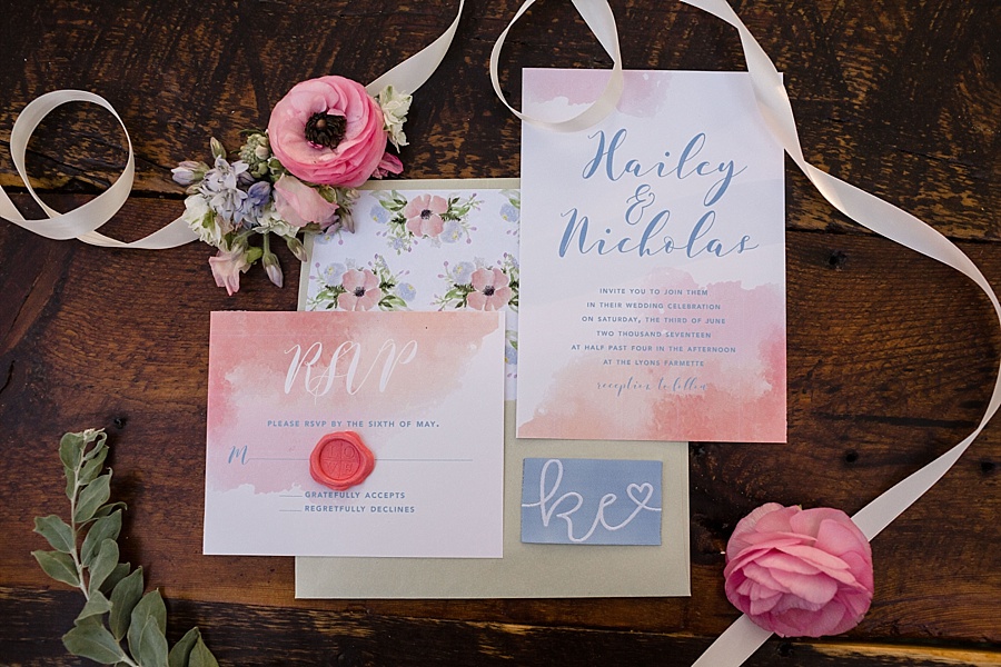 beautiful modern pastel calligraphy invitations and save the dates with flowers 