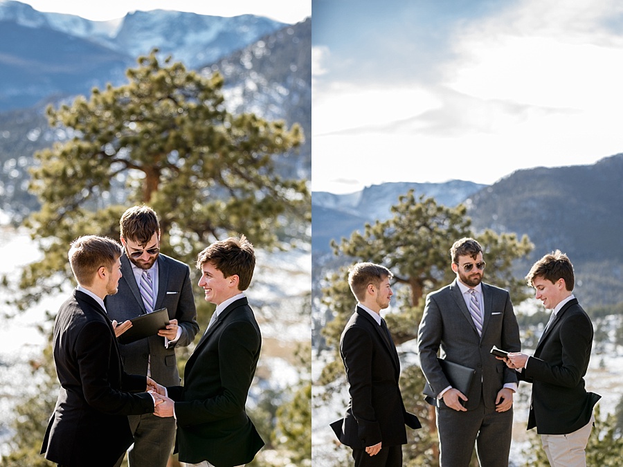 two grooms eloping at sapphire point in breckenridge