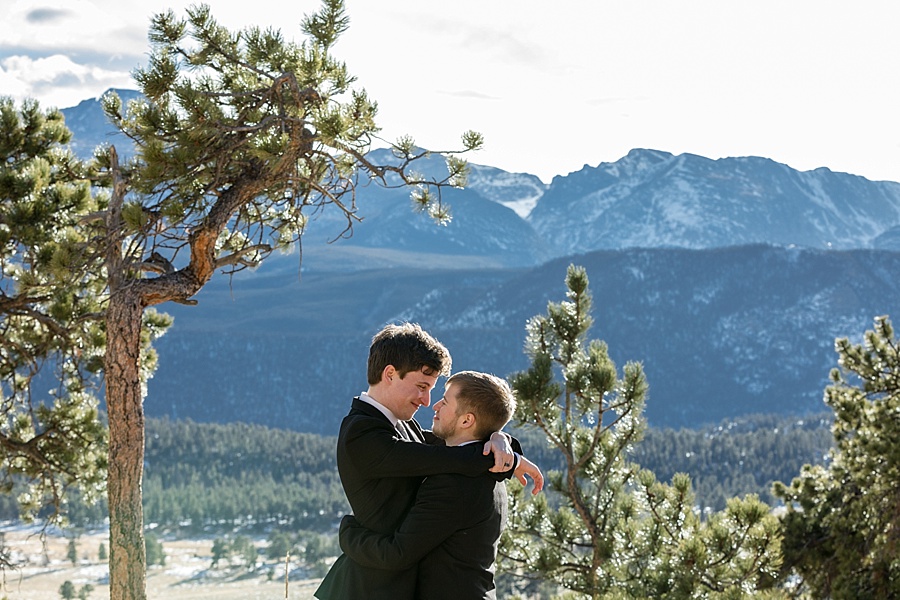 gay couple after their elopement ceremony at sapphire point 