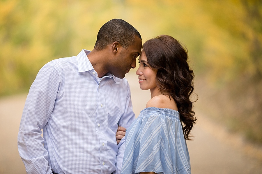 breckenridge engagement session in the fall with yellow aspens 