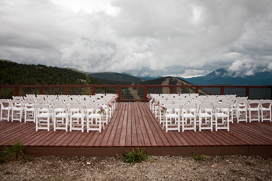 detail of wedding ceremony venue on deck at apenglow stube keystone 