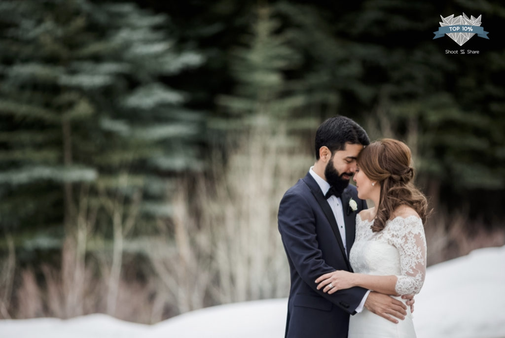 Bride and Groom portrait at Beaver Creek Wedding