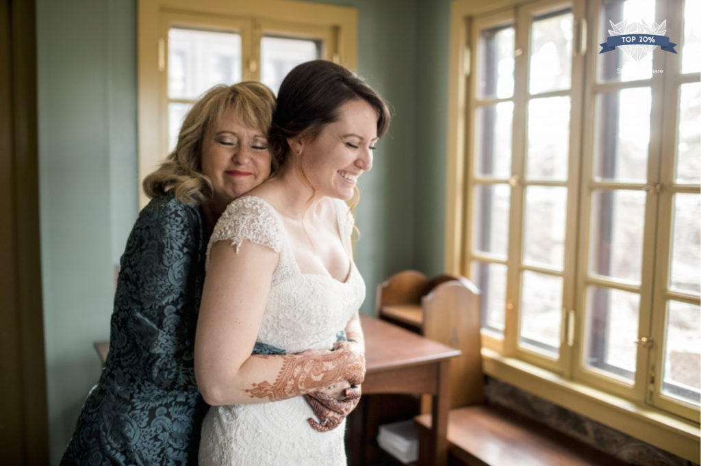 Boettcher Mansion wedding Mom and Daughter getting ready