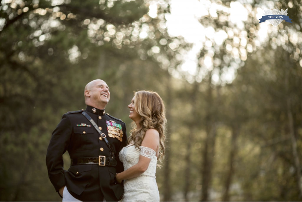 Bride and Military (Marine) Groom at Black Canyon Inn Wedding