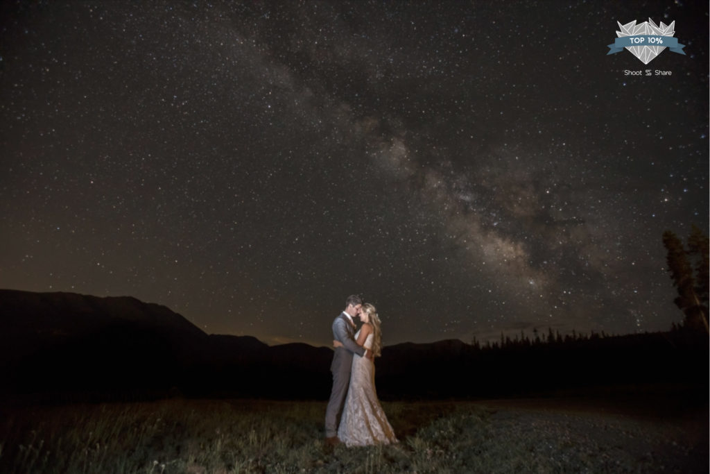 Star wedding photo at Ten Mile Station Breckenridge