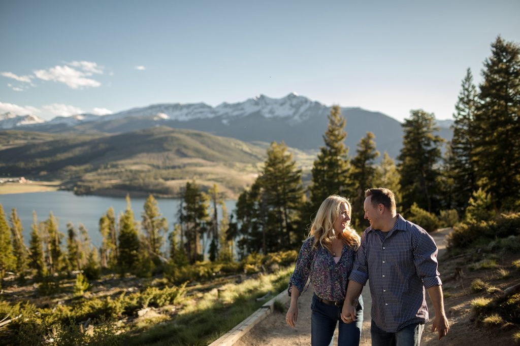 engaged couple captured by a colorado wedding photographer at sapphire point