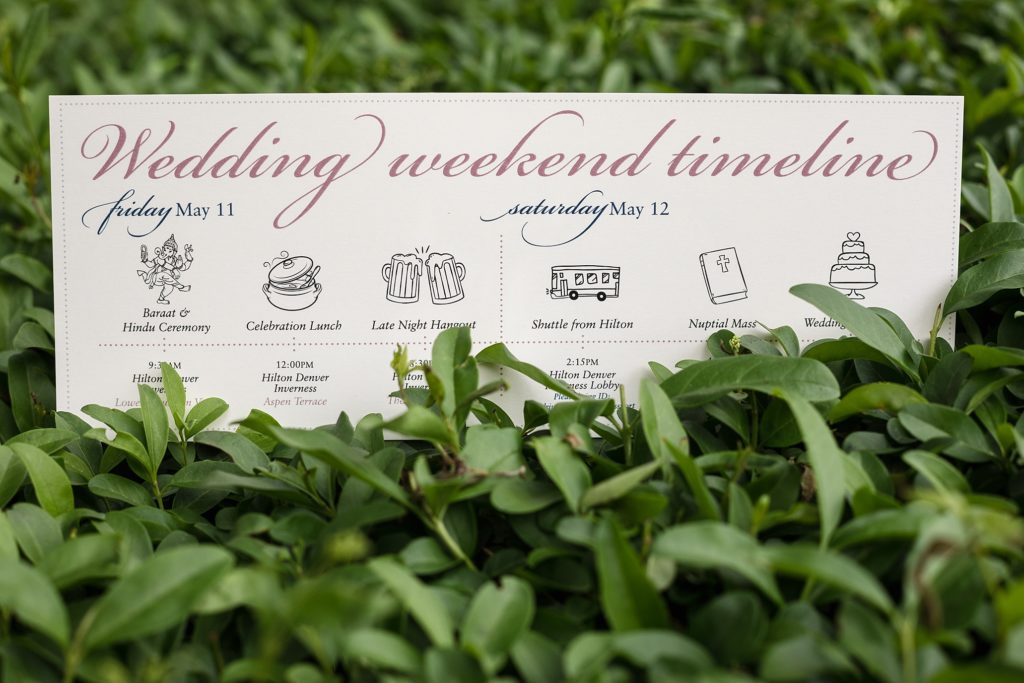 Wedding Weekend Timeline Stationery