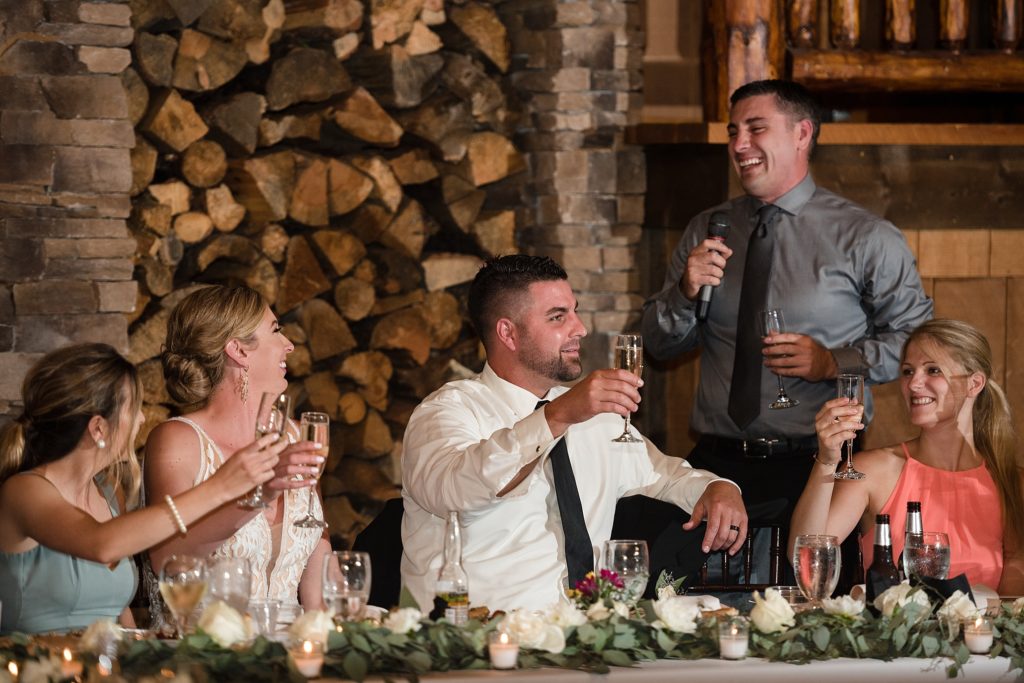 Wedding Toast Spruce Mountain Ranch Wedding Photographer