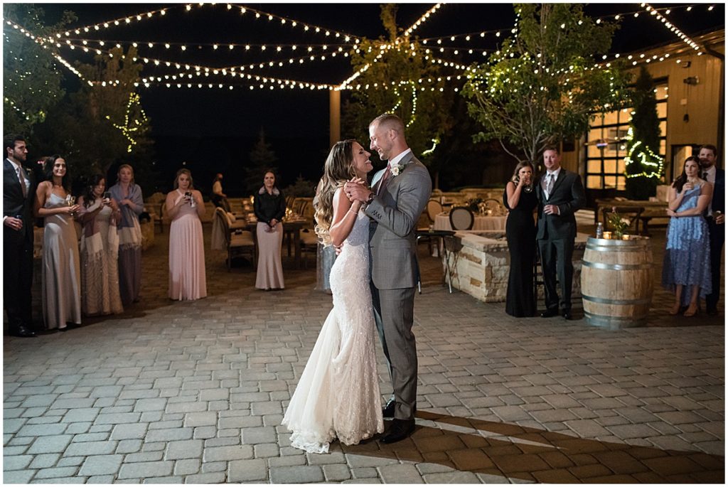 First dance at Spruce Mountain Ranch in the evening