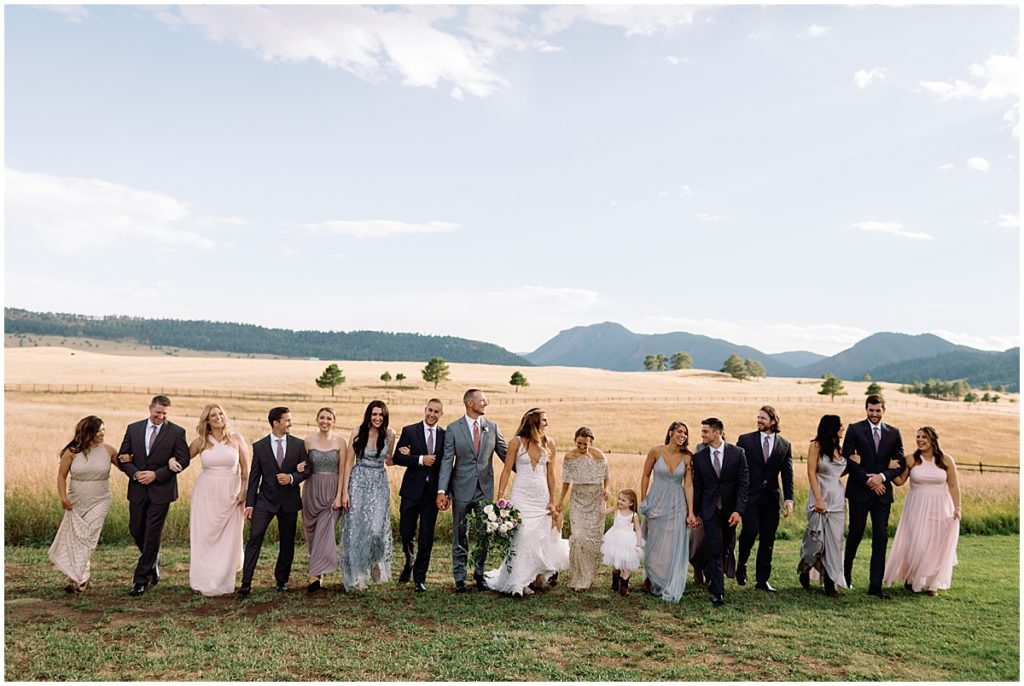 Bridal party at Trey's Vista at Spruce Mountain Ranch