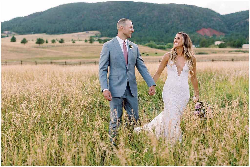 Bride and Groom at Trey's Vista at Spruce Mountain Ranch