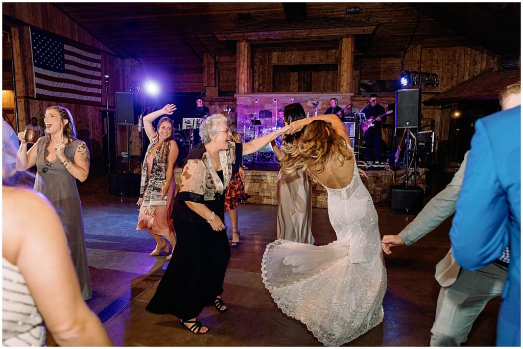 Reception dancing Trey's Vista Spruce Mountain Ranch
