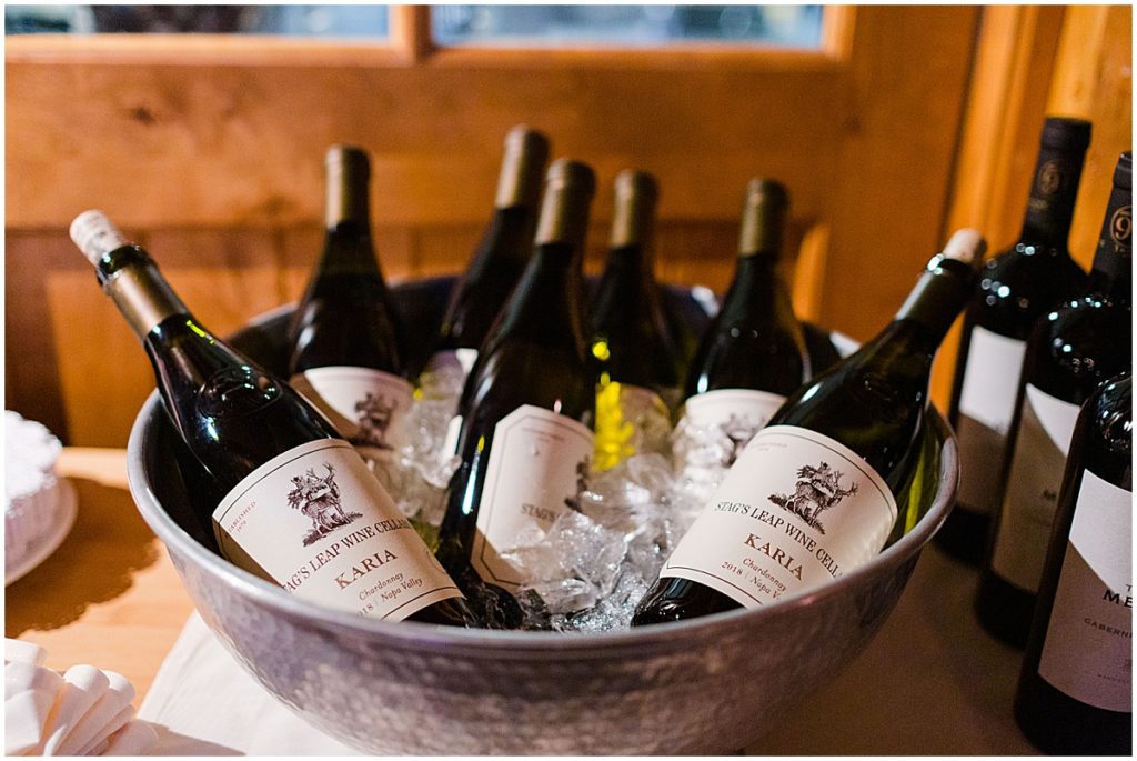 Wine at The Pine Creek Cookhouse in Aspen for winter wedding