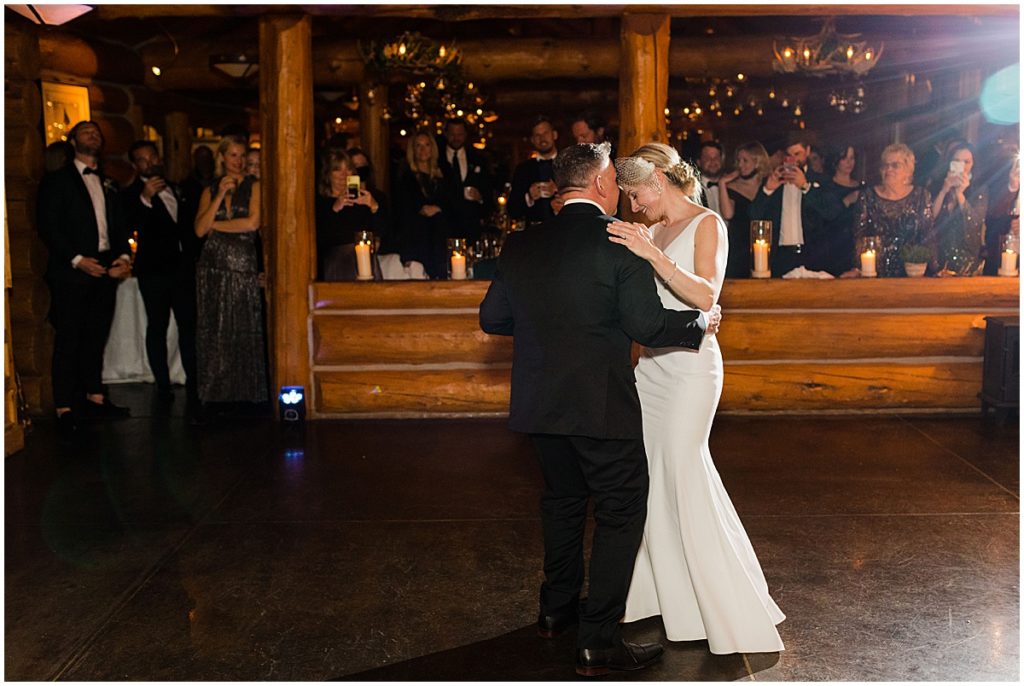 Father daughter first dance at The Pine Creek Cookhouse in Aspen