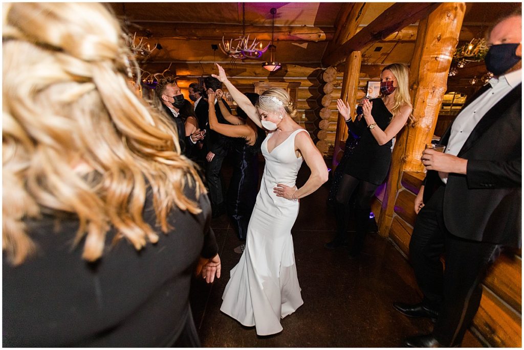 Reception dancing at The Pine Creek Cookhouse in Aspen