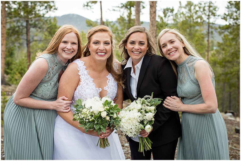 Brides with family before elopement ceremony at Sapphire Point Breckenridge.