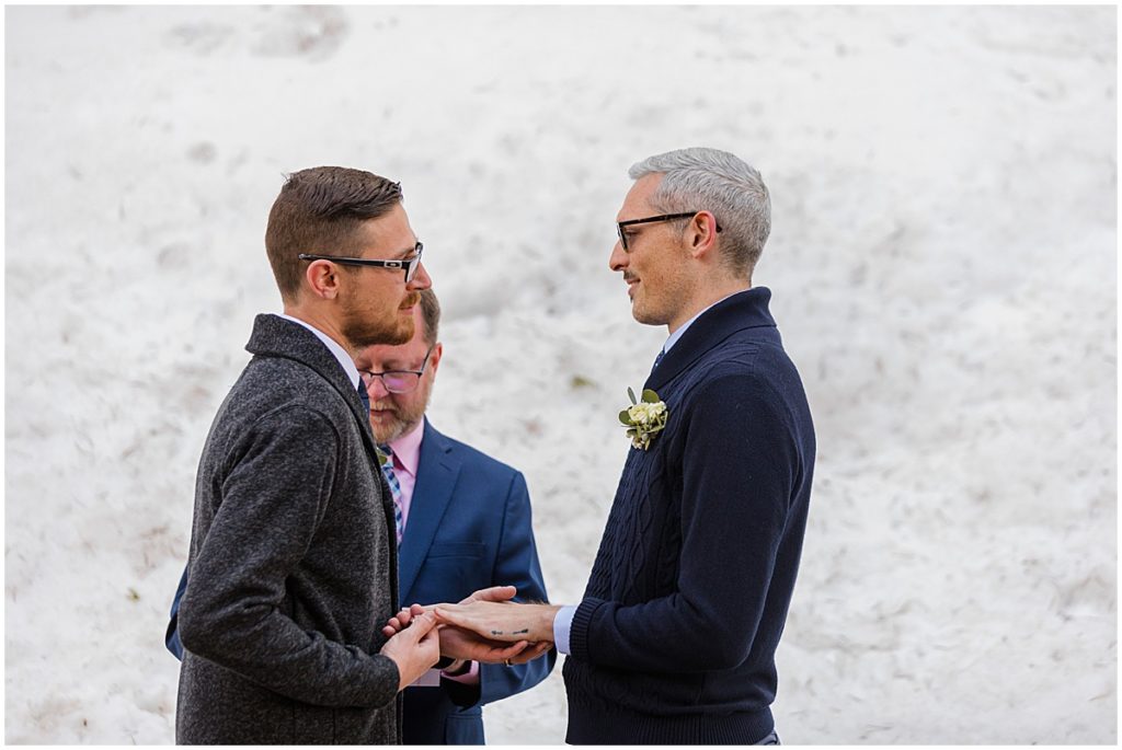 Same-sex elopement ceremony in Breckenridge