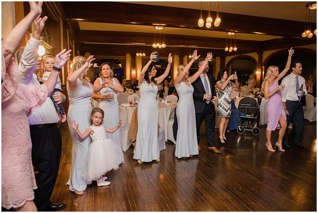 Dancing during wedding reception at the Stanley Hotel in Estes Park.