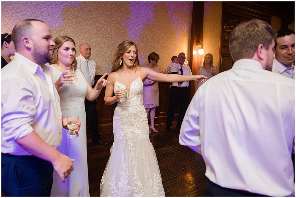 Dancing during wedding reception at the Stanley Hotel in Estes Park.