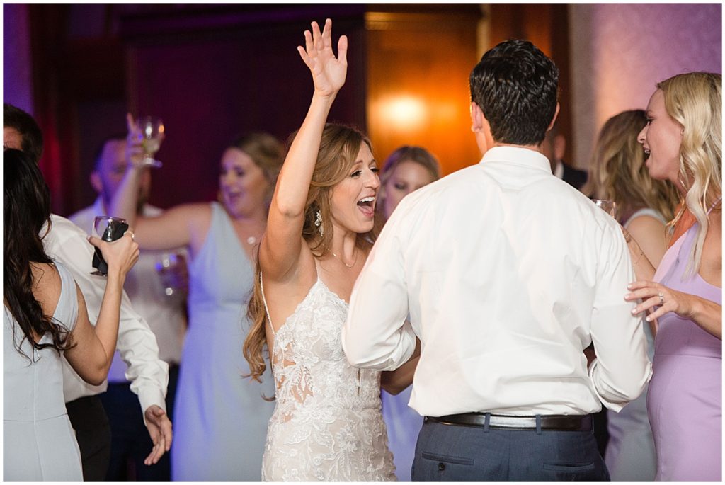 Dancing during wedding reception at the Stanley Hotel in Estes Park.