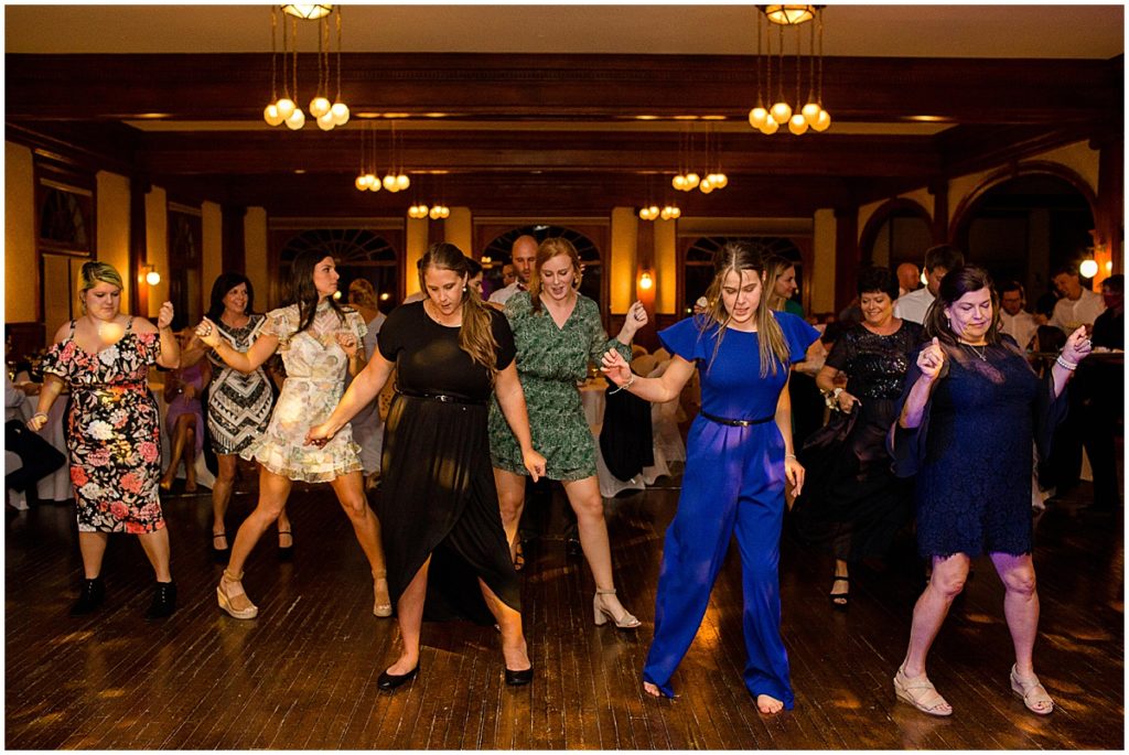 Wedding reception dancing at the Stanley Hotel in Estes Park.