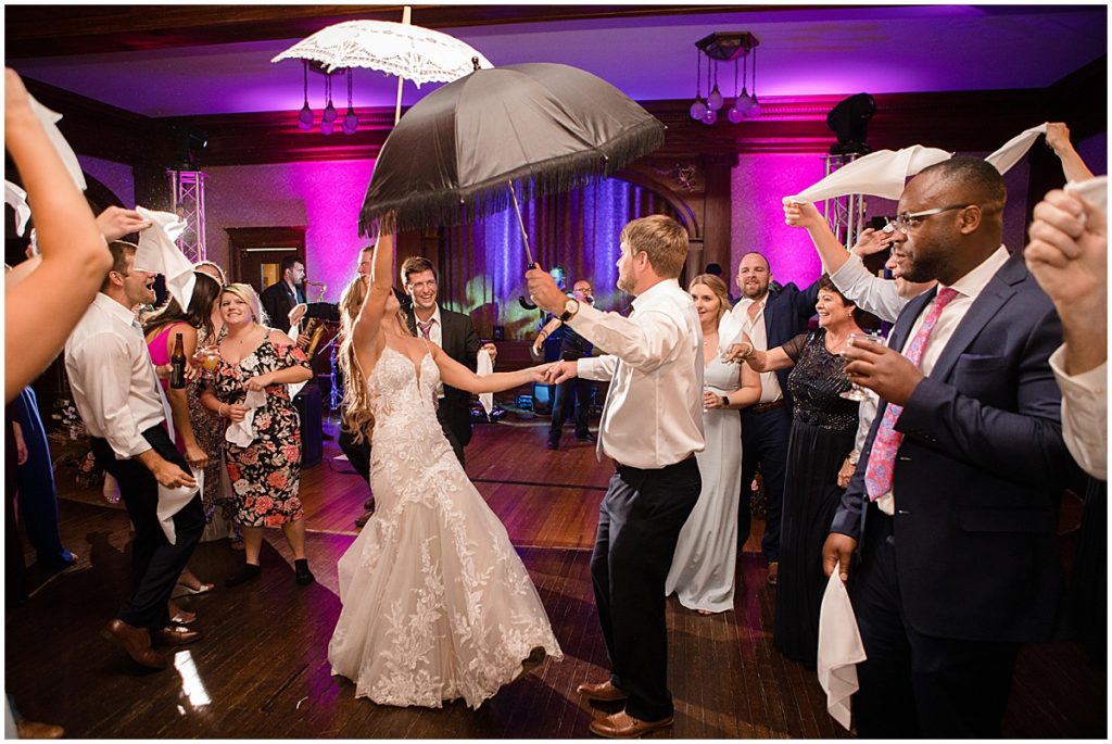 Wedding reception dancing at the Stanley Hotel in Estes Park.