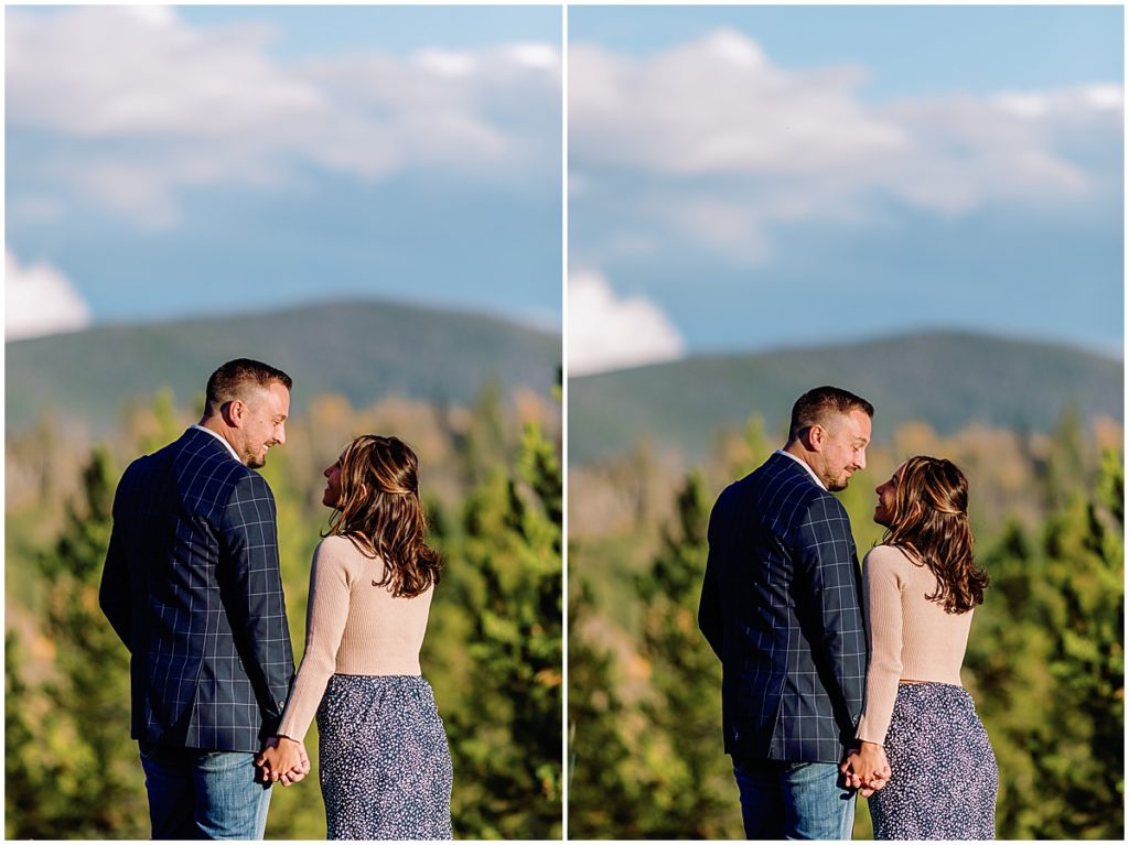 Fall engagement session in the mountains at Lake Dillon.
