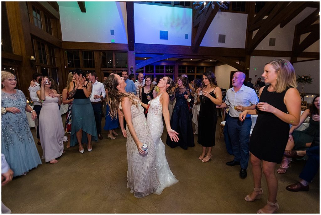 Wedding reception dancing at Donovan Pavilion in Vail.