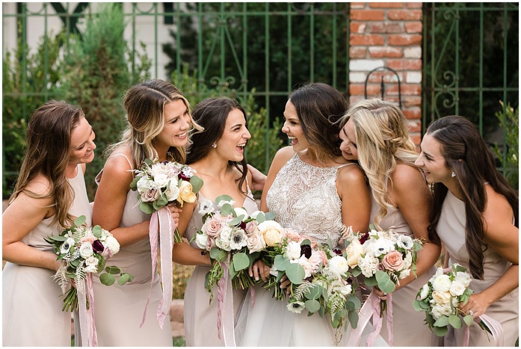 Bridal party at Lionsgate in Louisville.  Floral decor designed by Painted Primrose.