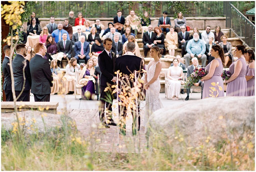 Guests viewing wedding at Della Terra Mountain Chateau in Estes Park.