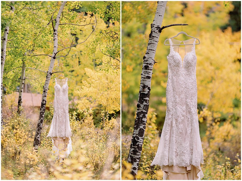 Wedding dress designed by Martina Liana from Volle's Bridal & Boutique at Della Terra Mountain Chateau in Estes Park.