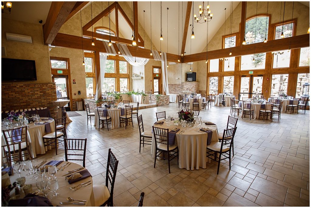 Reception room for wedding at Della Terra Mountain Chateau in Estes Park.
