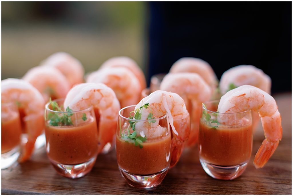 Shrimp cocktails catering provided by Maya Restaurant in Beaver Creek.