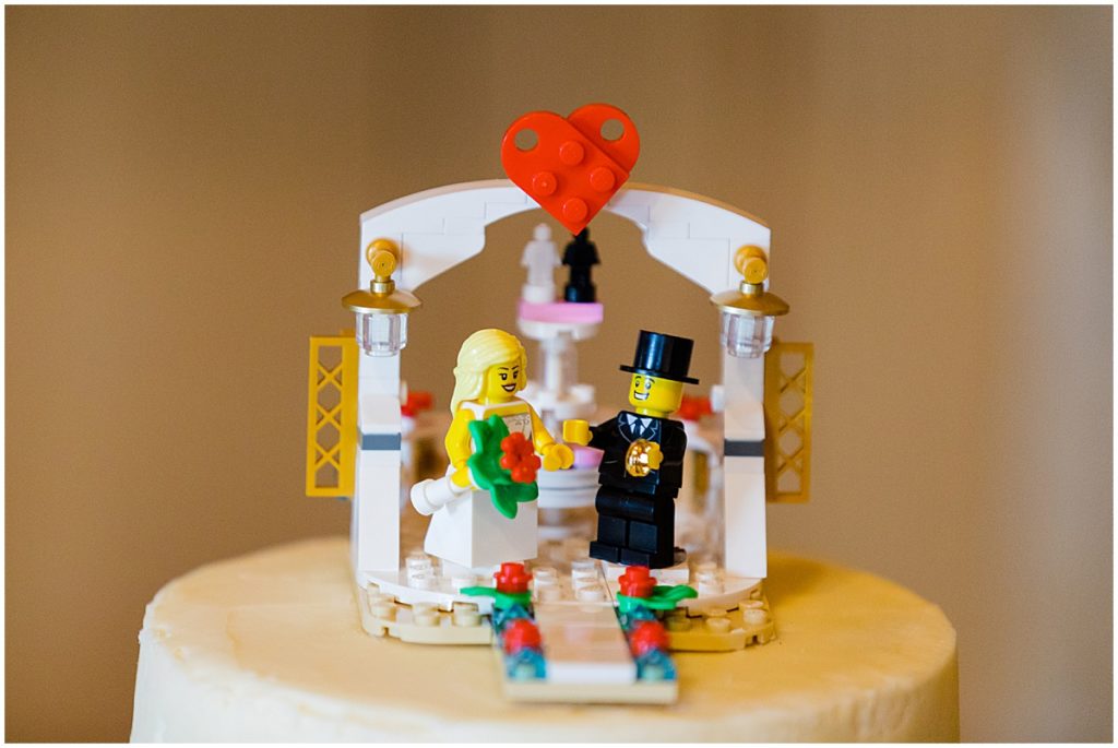Lego designed wedding cake