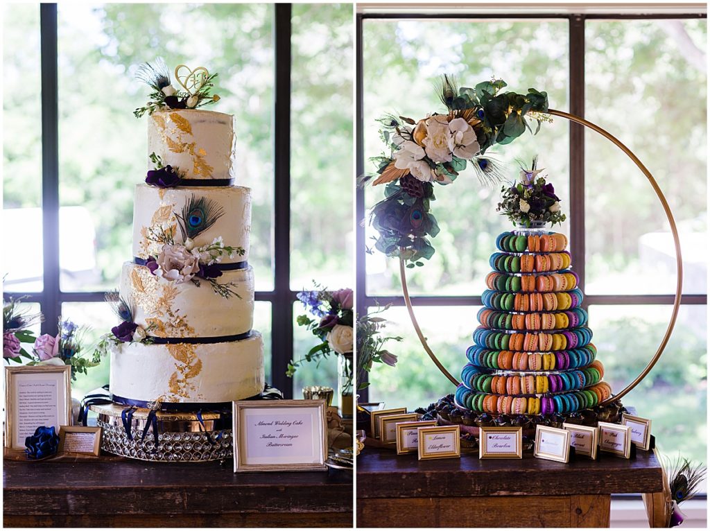 Cake and desserts designed by Bright Dawn Kitchen for wedding at The Vineyards at Chappel Lodge.