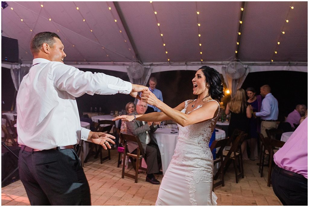 Wedding guests dancing during reception at The Vineyards at Chappel Lodge.