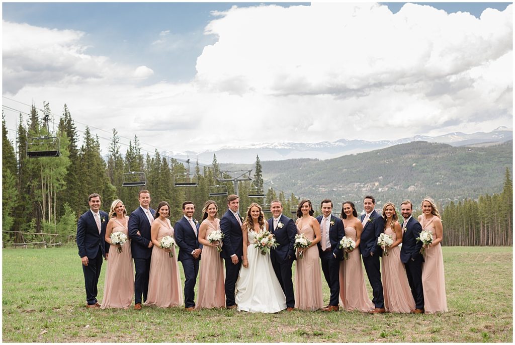 Bridal party at the top of peak 9 at Breckenridge