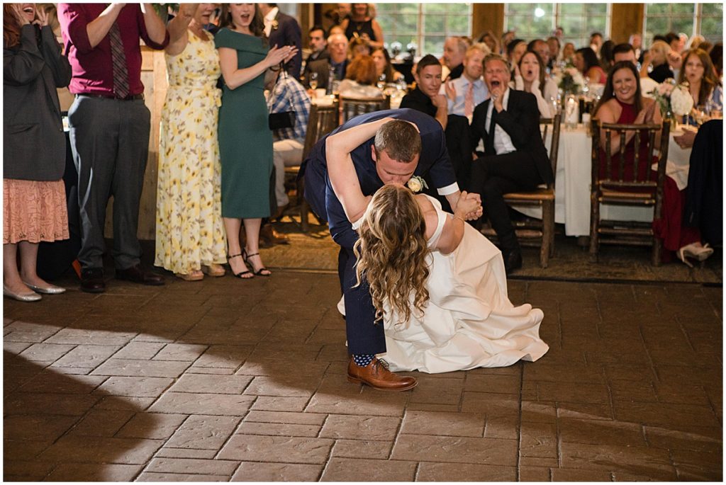 Bride and groom first dance at 10 Mile Station in Breckenridge