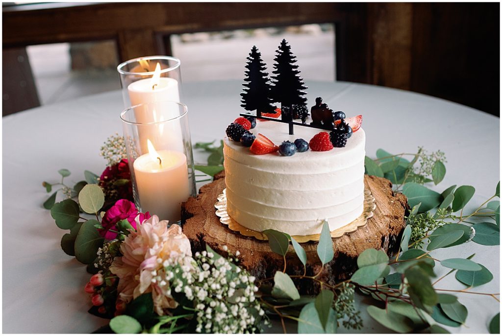 Cake from whole foods for wedding ceremony at Frisco Day Lodge