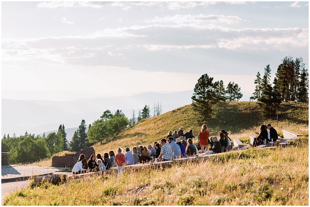 Guests seated for wedding at The Holy Cross Overlook in Vail