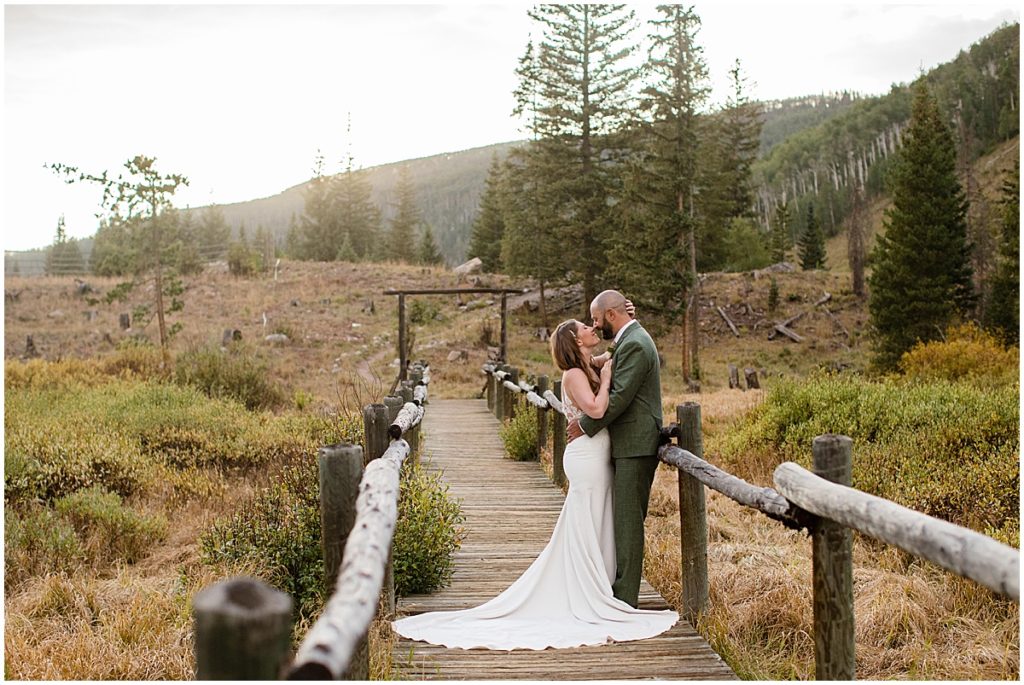 Bride and groom at Piney River Ranch in Vail
