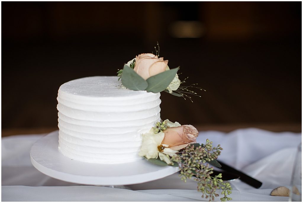Wedding cake designed by the Makery at Piney River Ranch in Vail