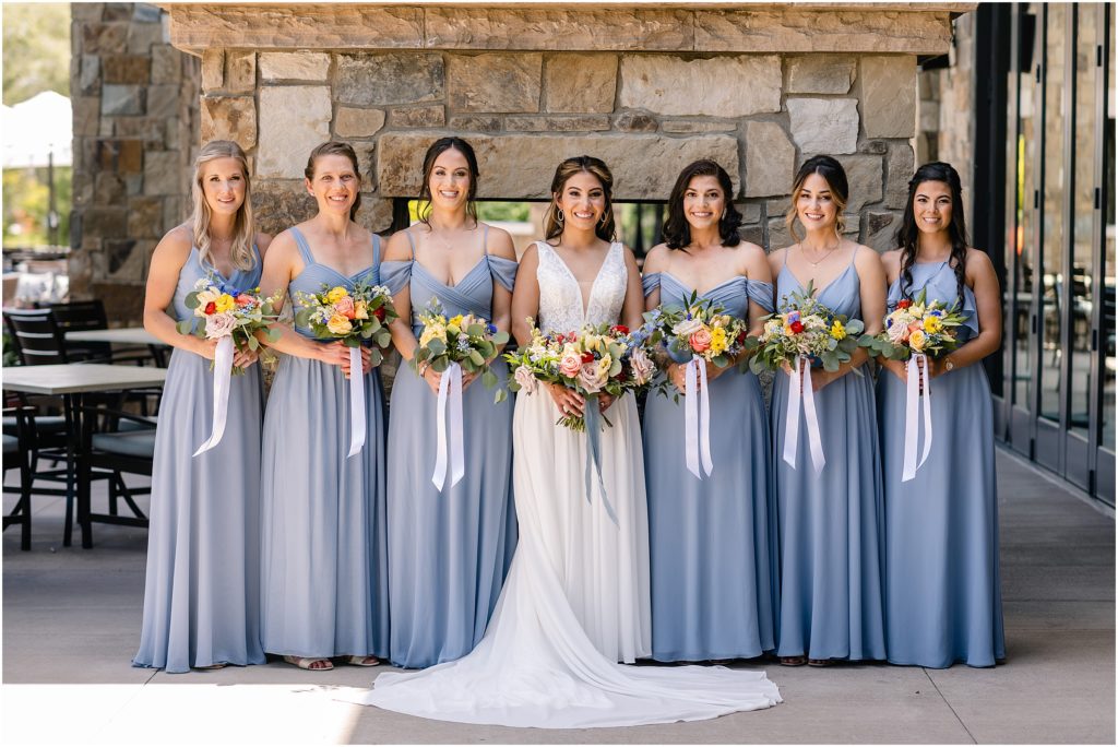 Bride and bridesmaids at Columbine Country Club